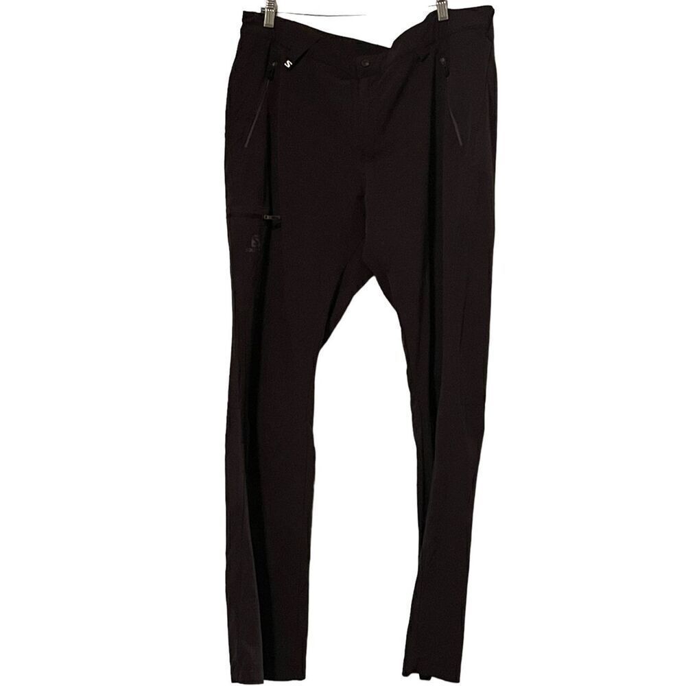 Salomon Mens Black For Advanced Skin Dry Warm Softshell Ski Pants Size 40 - Picture 2 of 16